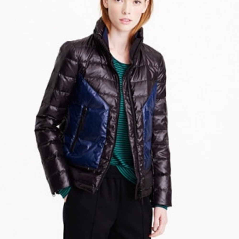 J. Crew women's puffer down jacket stowaway hood size XS